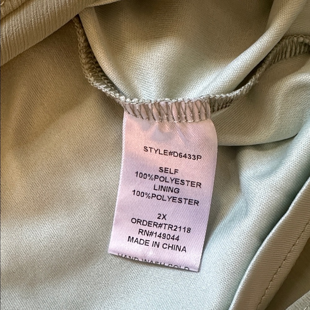 Unbranded chiffonAsymmetrical Wrap Midi Dress in Sage Green Women’s 2X Party - Picture 6 of 9